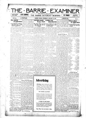 Barrie Examiner, 15 Jan 1920