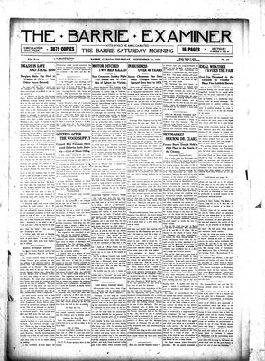 Barrie Examiner, 23 Sep 1920