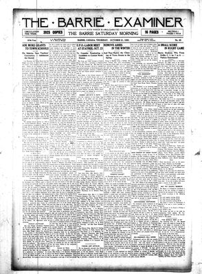 Barrie Examiner, 21 Oct 1920