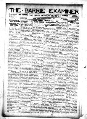 Barrie Examiner, 4 Nov 1920