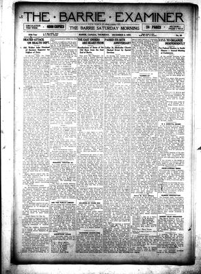 Barrie Examiner, 9 Dec 1920