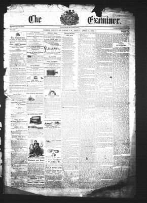 Barrie Examiner, 15 Apr 1864