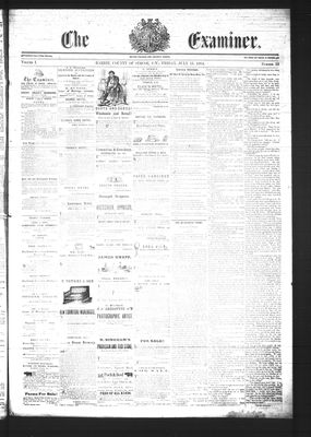 Barrie Examiner, 15 Jul 1864