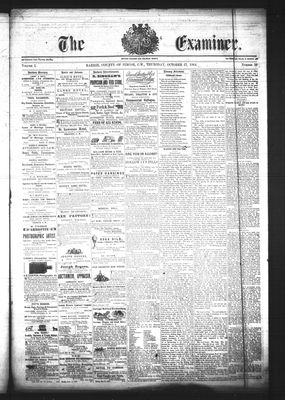 Barrie Examiner, 27 Oct 1864