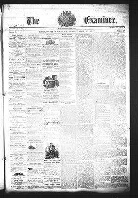 Barrie Examiner, 13 Apr 1865