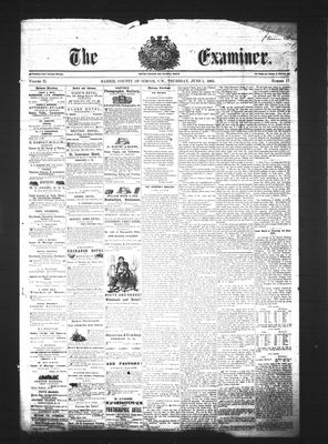 Barrie Examiner, 1 Jun 1865