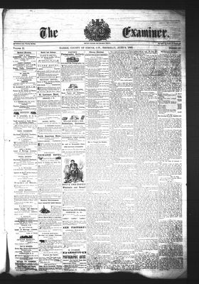 Barrie Examiner, 8 Jun 1865