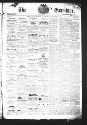 Barrie Examiner, 16 Nov 1865