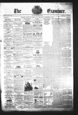 Barrie Examiner, 14 Dec 1865