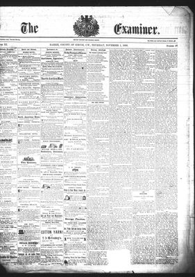 Barrie Examiner, 1 Nov 1866