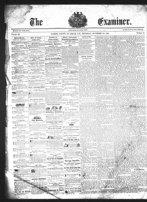 Barrie Examiner, 15 Nov 1866