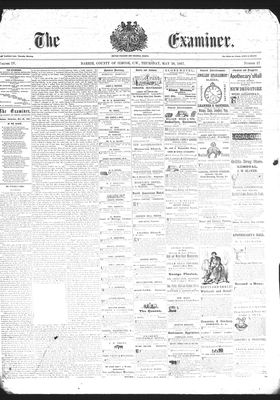 Barrie Examiner, 30 May 1867