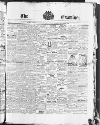 Barrie Examiner, 8 Oct 1868