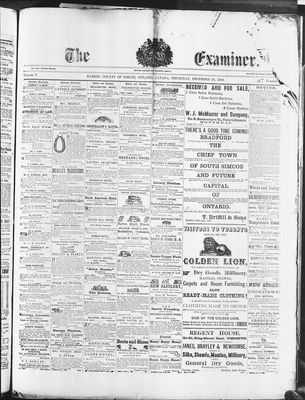 Barrie Examiner, 24 Dec 1868