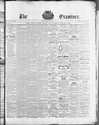 Barrie Examiner, 11 Feb 1869