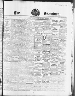 Barrie Examiner, 25 Mar 1869