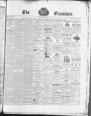 Barrie Examiner, 23 Sep 1869