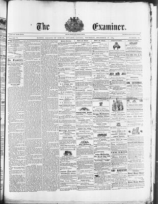 Barrie Examiner, 16 Dec 1869