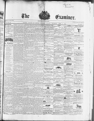 Barrie Examiner, 7 Apr 1870