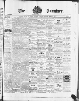 Barrie Examiner, 14 Apr 1870