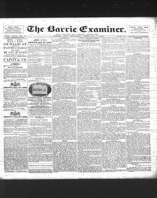 Barrie Examiner, 7 Feb 1889