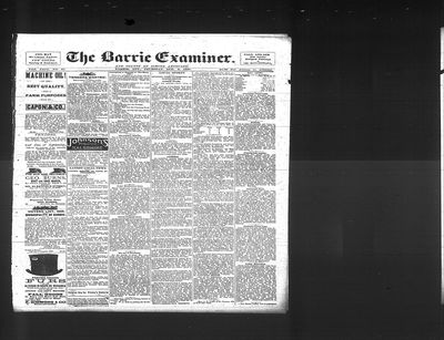 Barrie Examiner, 8 Aug 1889