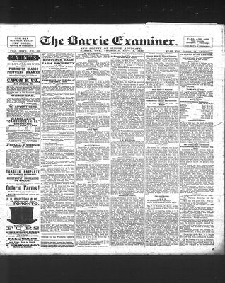 Barrie Examiner, 5 Sep 1889