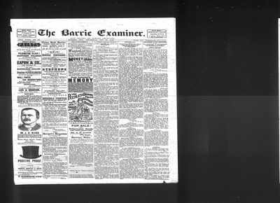 Barrie Examiner, 14 Nov 1889