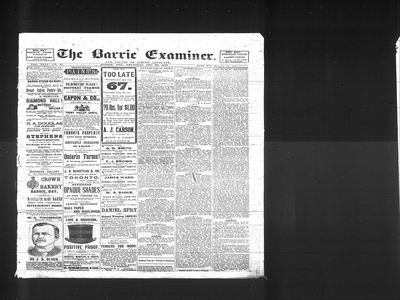 Barrie Examiner, 26 Dec 1889