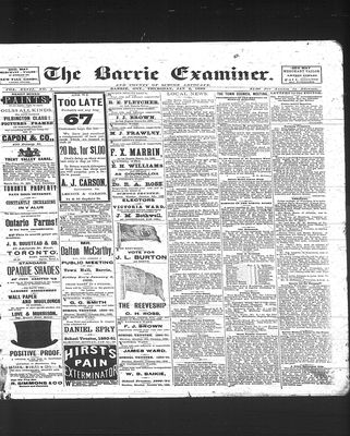 Barrie Examiner, 2 Jan 1890