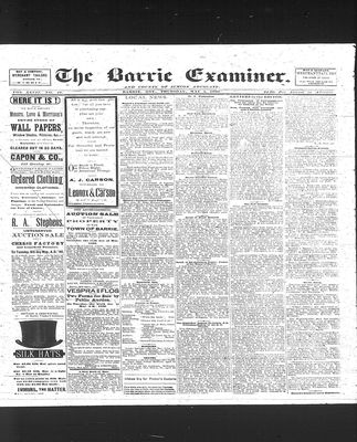 Barrie Examiner, 1 May 1890