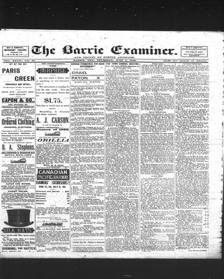 Barrie Examiner, 5 Jun 1890