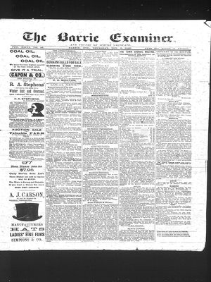 Barrie Examiner, 6 Nov 1890