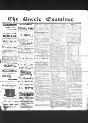 Barrie Examiner, 1 Jan 1891