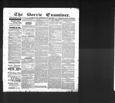 Barrie Examiner, 22 Jan 1891