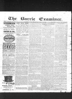 Barrie Examiner, 5 Feb 1891