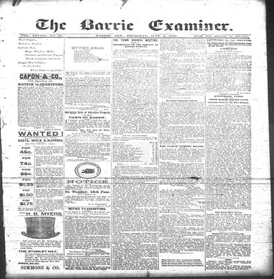 Barrie Examiner, 4 Jun 1891