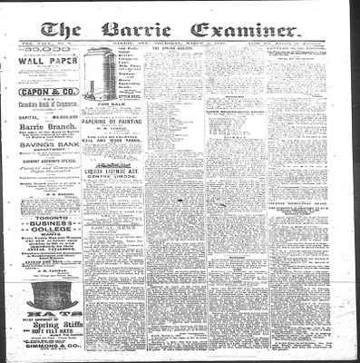 Barrie Examiner, 3 Mar 1892