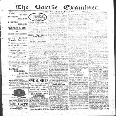 Barrie Examiner, 2 Jun 1892