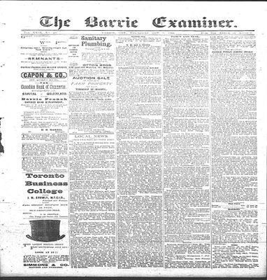 Barrie Examiner, 6 Oct 1892