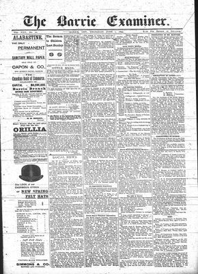 Barrie Examiner, 1 Jun 1893