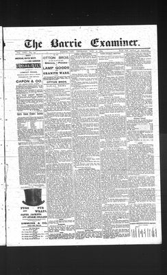 Barrie Examiner, 9 Nov 1893