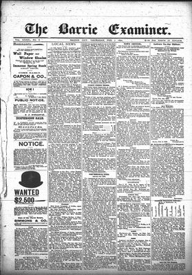 Barrie Examiner, 7 Feb 1895