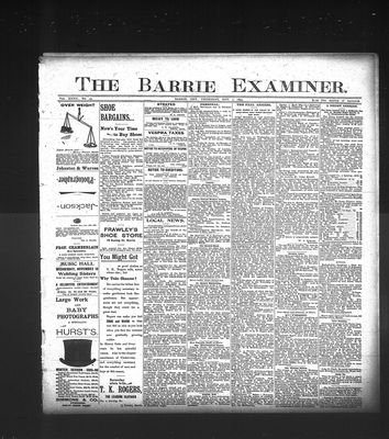 Barrie Examiner, 7 Nov 1895