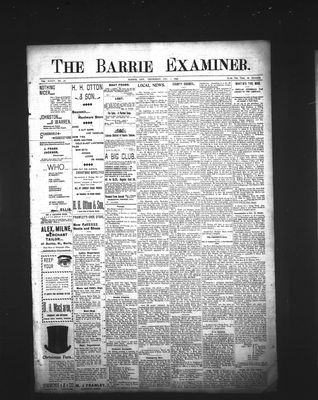 Barrie Examiner, 1 Dec 1898