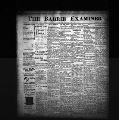 Barrie Examiner, 6 Jul 1899