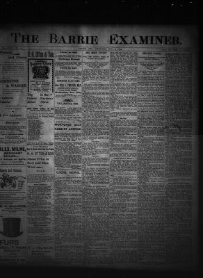 Barrie Examiner, 9 Nov 1899