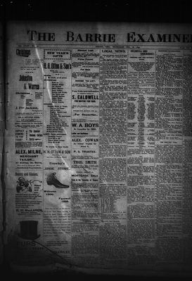 Barrie Examiner, 28 Dec 1899