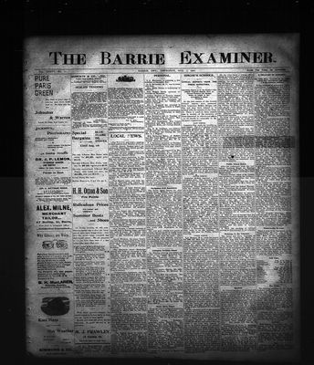 Barrie Examiner, 2 Aug 1900