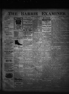 Barrie Examiner, 18 Oct 1900